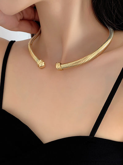 Modern Alloy Vertical Stripe Women's Choker Necklace