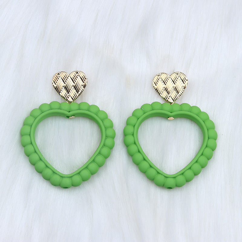 Simple Heart Shape Acrylic Drop Earrings