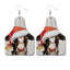 Retro Santa Claus Cattle Flower Pu Leather Water Drop Christmas Women'S Drop Earrings 1 Pair