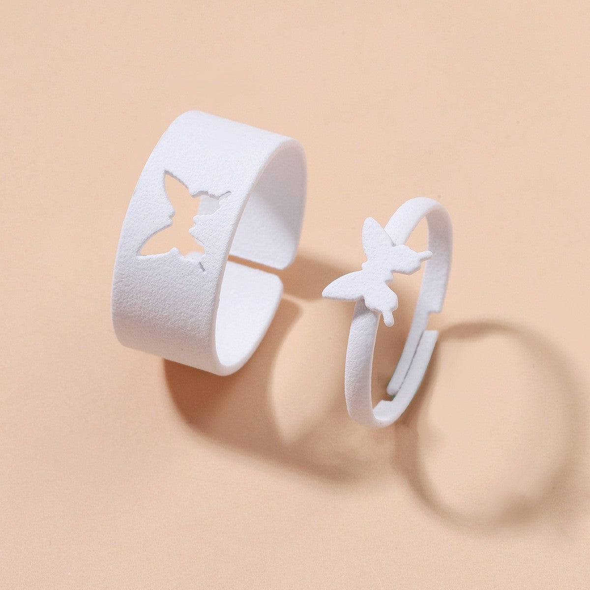 Fashion Star Butterfly Airplane Metal Unisex Open Ring Set - Creative Animal Design Adjustable Rings