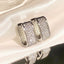 Shiny U-Shape Copper Zircon Inlay Square Hoop Earrings