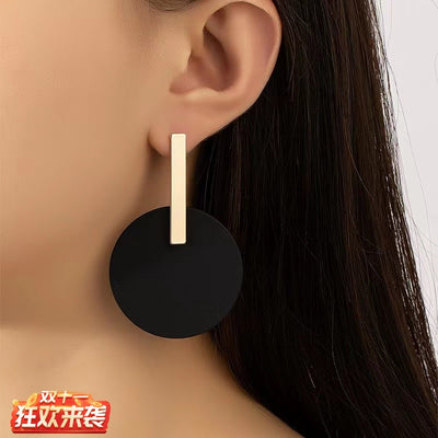 1 Pair Simple Style Round Iron Drop Earrings