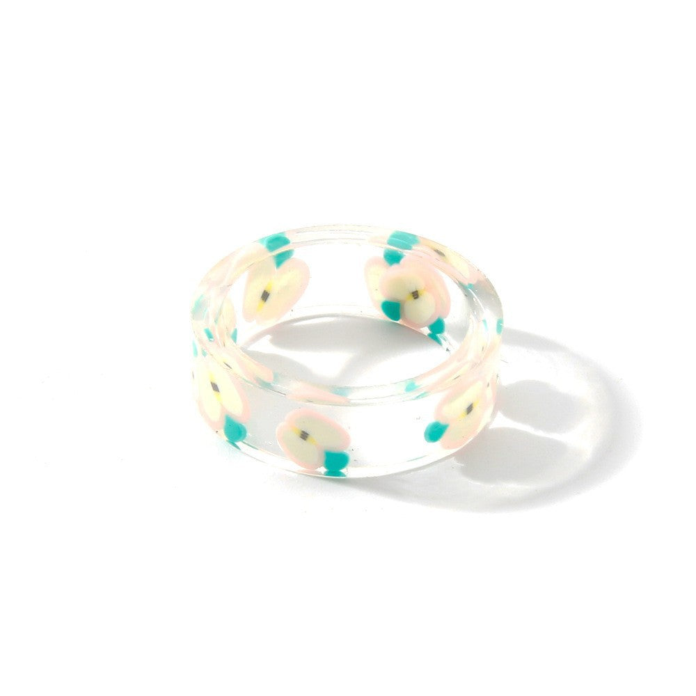 Simple Style Colorful Acrylic Fruit Resin Women's Ring