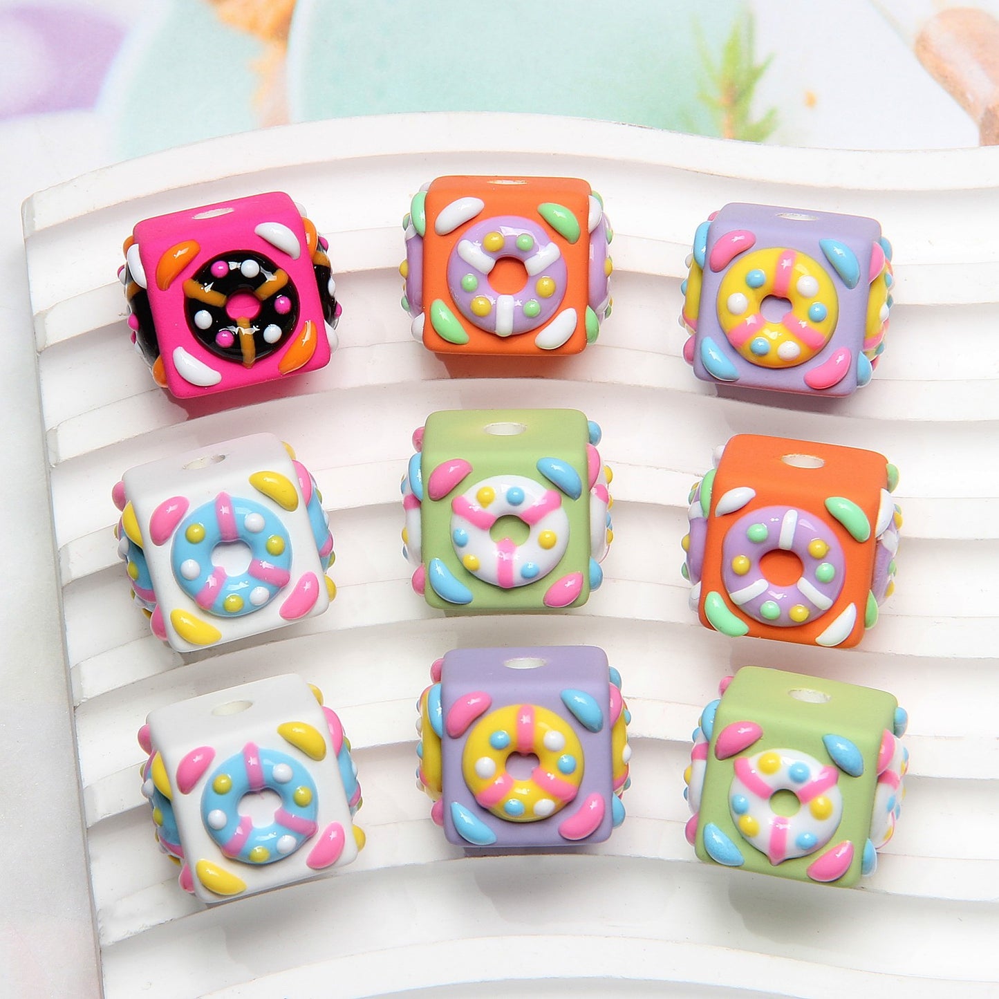 Acrylic Color Block Beads for DIY Jewelry and Accessories