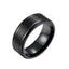 Simple Stainless Steel Wide Matte Double Beveled Ring