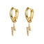 Retro Lightning Oval Zircon Gold Plated Drop Earrings