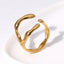 Simple Irregular Titanium Steel Open Ring for Women