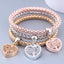 Fashion Tricolor Crown Pendant Bracelet Corn Chain Multi-layer Bracelet