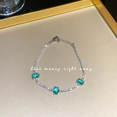 Simple Style Color Block Zircon Crystal Women's Bracelet