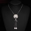 Classic Crystal Gemstone Women's Sweater Pendant Necklace