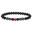 Retro Matte Black Magnetic Stone Beaded Anklet