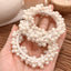 Sweet Round Pearl Beaded Hair Tie Bracelet - Handmade Dual-Purpose Accessory