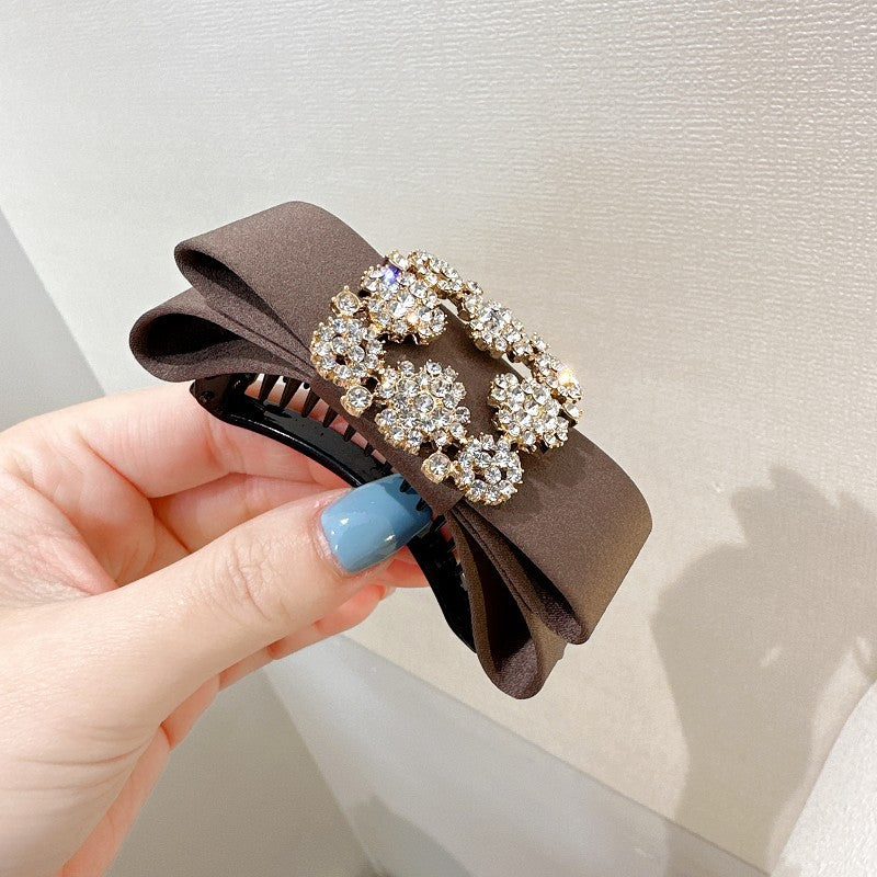 Dongdaemun Rhinestone Bow Hair Clip Ponytail Accessory