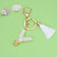 Fashion Letter Tassel Alloy Epoxy Crystal Keychain Pendant