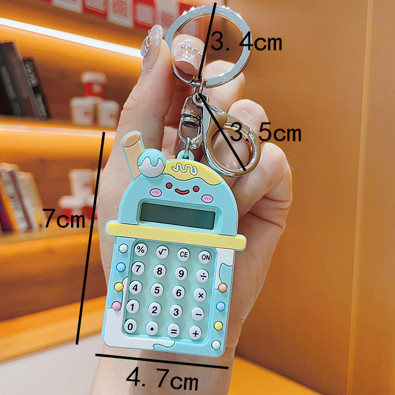 Fashion Zinc Alloy Keychain with Calculator Charm