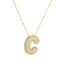 Wholesale Hip-Hop Rock Letter Zircon Pendant Necklace - 18K Gold Plated Stainless Steel with Copper Inlay