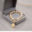 Fashion Round Pearl Titanium Steel Bracelets 1 Piece