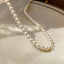 Elegant Streetwear Vintage Crystal Imitation Pearl Necklace