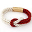 Braided Iron and PU Leather Magnetic Stone Bracelet