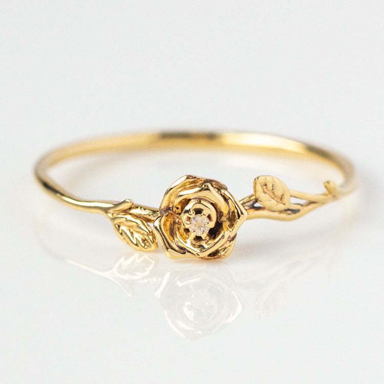 Elegant Glam Vintage Adjustable December Birthstone Flower Gold Plated Ring