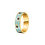 Retro Devil's Eye Gold-Plated Enamel Stainless Steel Ring