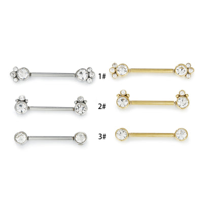 Fashion Stainless Steel Inlay Artificial Diamond Nipple Ring Piercing Jewelry