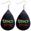 Novelty Christmas Green Frog PU Leather Water Droplet Earrings for Women