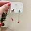 Wholesale Jewelry Cartoon Style Lady Christmas Tree Santa Claus Alloy Enamel Drop Earrings