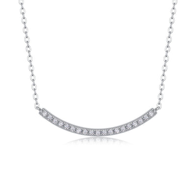 Sterling Silver Moissanite Geometric Necklace with GRA Certificate