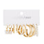 Simple Style Geometric Alloy Resin Inlay Artificial Pearls Rhinestones Women'S Hoop Earrings 1 Set