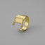 Fashion Alphabet Titanium Steel Gold Plated Open Ring