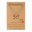 2 Piece Butterfly Alloy Enamel Pendant Necklace Set