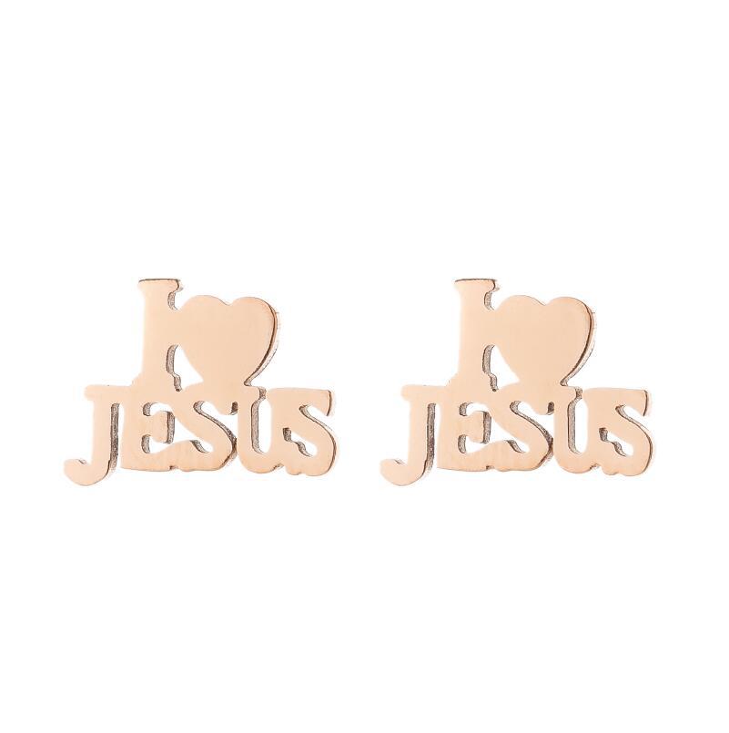 Simple Style Stainless Steel Letter Stud Earrings - Babygirl Angel Design