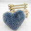 Heart-Shaped Faux Fur Pom Pom Keychain Accessory