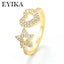 Fashion Starry Heart Adjustable Zircon Ring