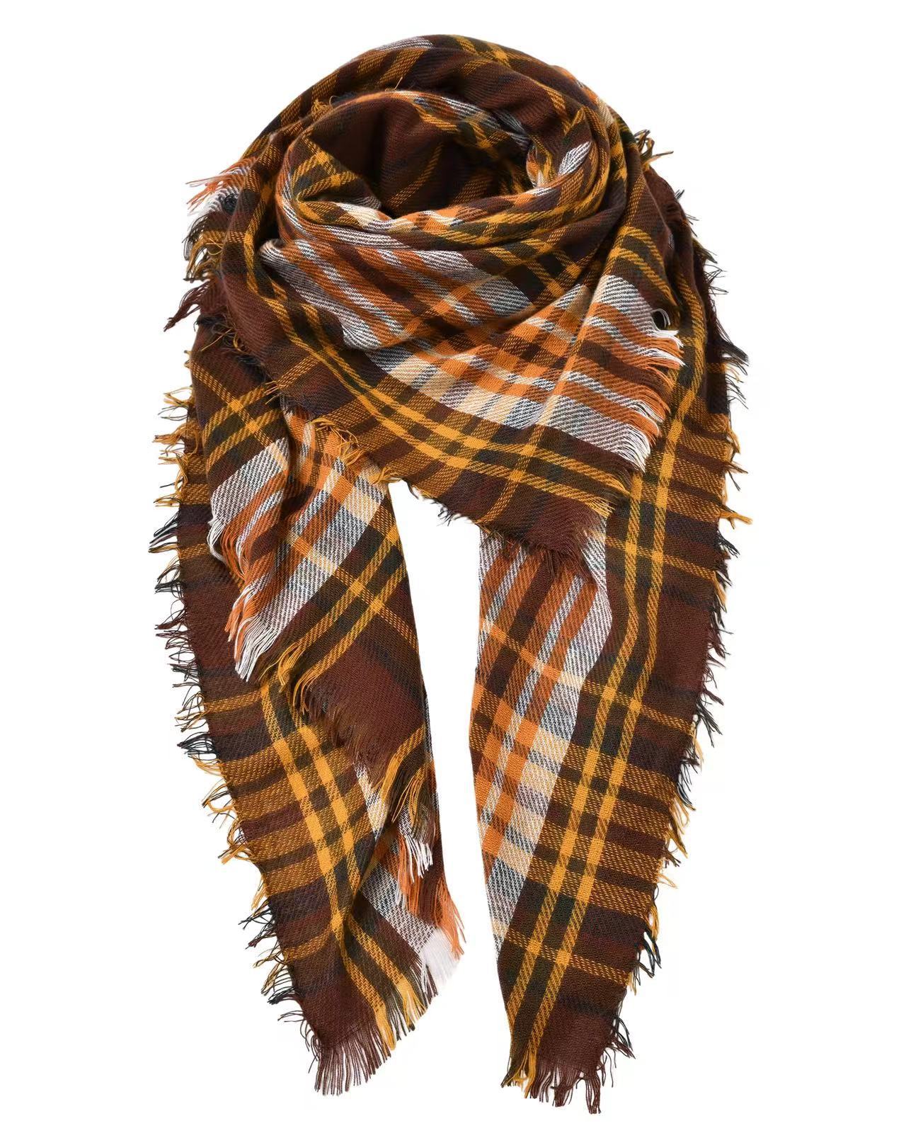 Women's Casual Lattice Polyester Scarf Shawl for Autumn Winter