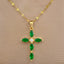 Simple Style Luxurious Zircon Cross Pendant Necklace in Stainless Steel and Copper