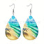 Bohemian African Style PU Leather & Acrylic Water Drop Earrings