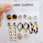 Creative Butterfly & Pearl Earrings Set - 15 Pairs Vintage Acrylic & Simple Tassel Design