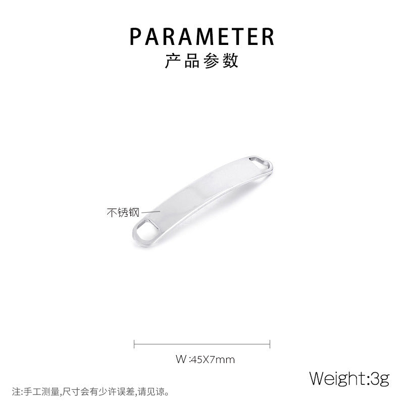 "Stainless Steel Rectangle Double Hole Curved Bracelet DIY Jewelry Accessories"