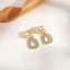 Elegant Heart & Bow Opal Pearl Rhinestone Ear Clips - 1 Pair