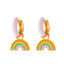 Multicolor Rainbow Stripe Pendant Earrings - Fashion Sweet Style