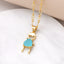 201 Stainless Steel 18K Gold Plated Heart Zircon Pendant Necklace