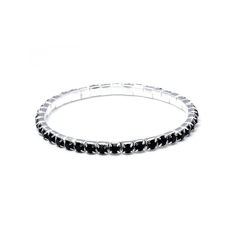 Simple Geometric Rhinestone Crystal Open Cuff Bracelet