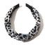 Leopard Print Wide-Brimmed Cross Knotted Retro Fabric Headband for Women