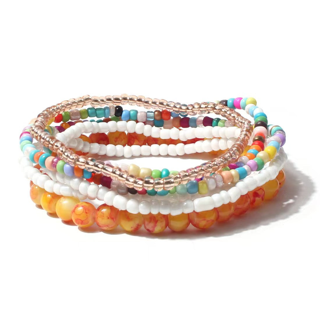 Bohemian Multi-layer Crystal Glass Beaded Bracelet for Women