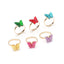 Colorful Butterfly Chic Open Alloy Ring Set - 6 Pieces