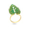 Elegant Leaf Design 18k Gold Plated Zircon Adjustable Ring