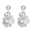 "Elegant Leaf and Flower Design Alloy Drop Earrings - Retro Fashion Statement Jewelry"