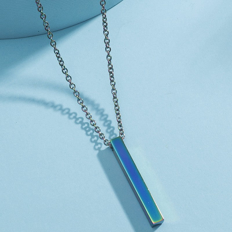 Three-Dimensional Pillar Stainless Steel Pendant Necklace